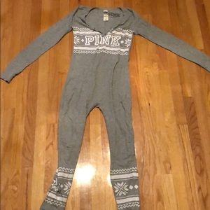 Pink Onesie Grey Small